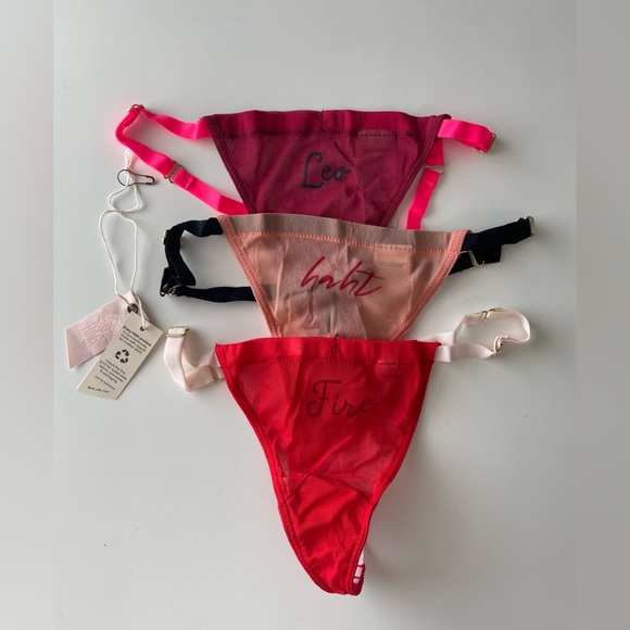 LEO We Are HAH x Revolve Zodiac Pre Pack Thong OS T-String Panty set of 3 - Picture 1 of 4